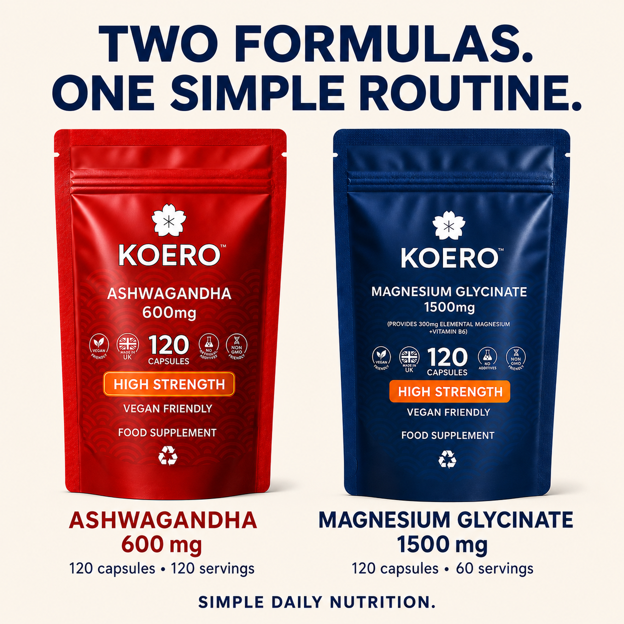 KOERO Ashwagandha + Magnesium Glycinate bundle