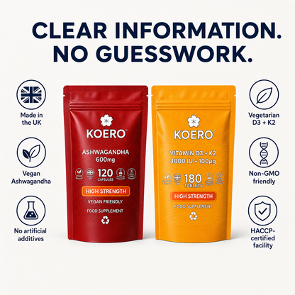 KOERO Ashwagandha + Vitamin D3 & K2 bundle