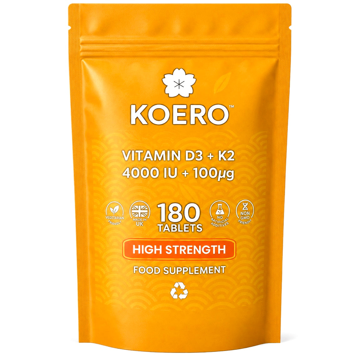 KOERO Vitamin D3 4000 IU + K2 MK-7 100 µg 180 tablets