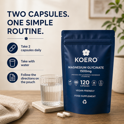 KOERO Magnesium Glycinate daily serving of two capsules