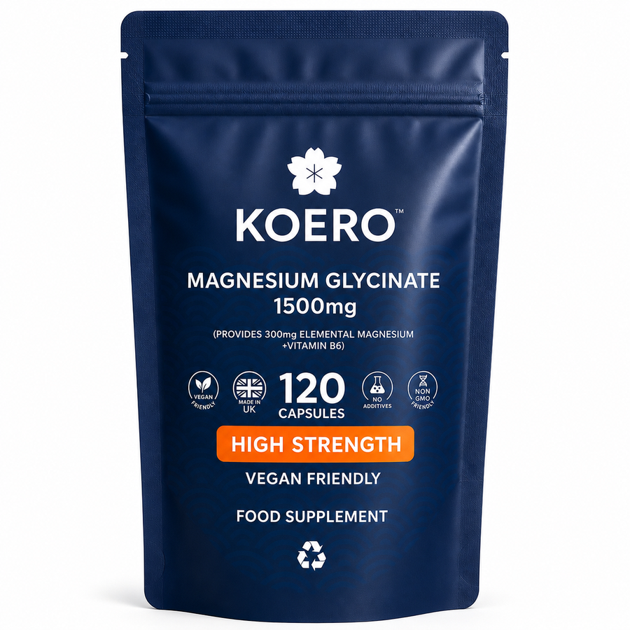 KOERO Magnesium Glycinate 1,500 mg + Vitamin B6, 120 capsules