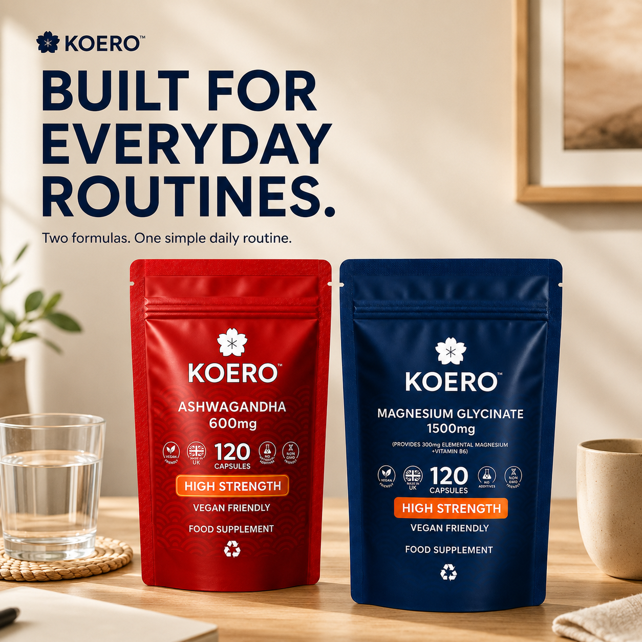 KOERO Ashwagandha + Magnesium Glycinate bundle