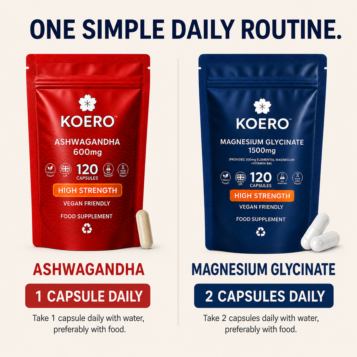 KOERO Ashwagandha + Magnesium Glycinate bundle