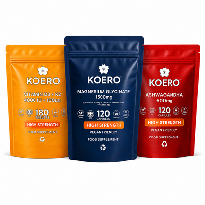 KOERO Complete Stack with Magnesium, Ashwagandha and Vitamin D3 + K2