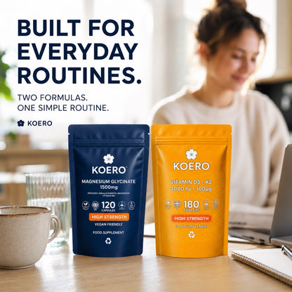 KOERO Magnesium Glycinate + Vitamin D3 & K2 bundle