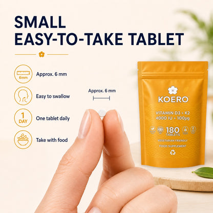 KOERO Vitamin D3 + K2 small easy-to-take tablet