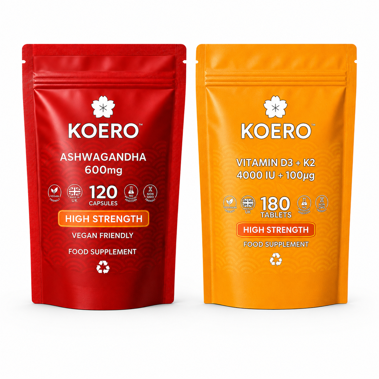 KOERO Ashwagandha + Vitamin D3 & K2 bundle